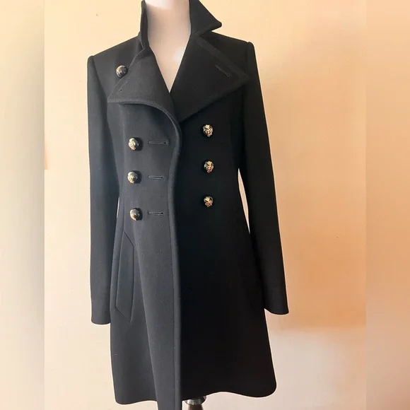 NWT Runway Emilio Pucci Wool Double Breasted Black Coat Italy Size 40 US 6 - Picture 13 of 15